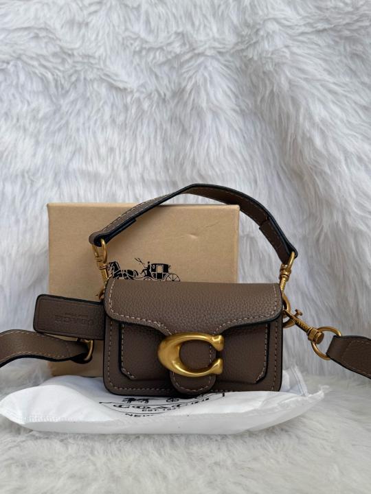 Coach  Tabby  12  Brown  Monogram  Mini  With  Original  Box  (6806  Black  Brown)