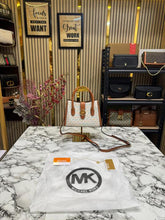 Michael  Kors Gabby Signature Satchel Bag With Dust Bag (Beige)