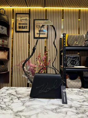 Karl Lagerfeld Mirum Top Handle Bag With Dust Bag (Black)