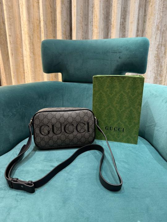Gucci  Unisex  Shoulder  Bag  with  Logo  Grey  Messenger  With  OG  Box  &  Dust  Bag  768391
