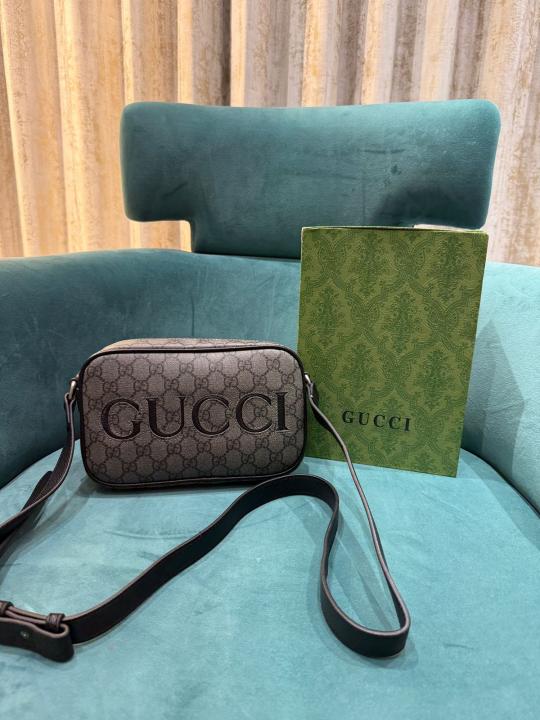 Gucci  Unisex  Shoulder  Bag  with  Logo  Grey  Messenger  With  OG  Box  &  Dust  Bag  768391