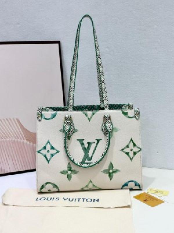Louis  Vuitton  On  The  Go  Medium  Tote  With  Dust  Bag  (M22868  Grass  Green)