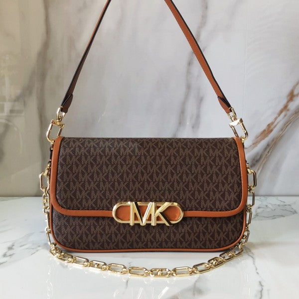 Michael  Kors  Parker  Medium  Logo  Shoulder  Bag  With  Dust  Bag  &  OG  Box  22319  Coffee  Brown