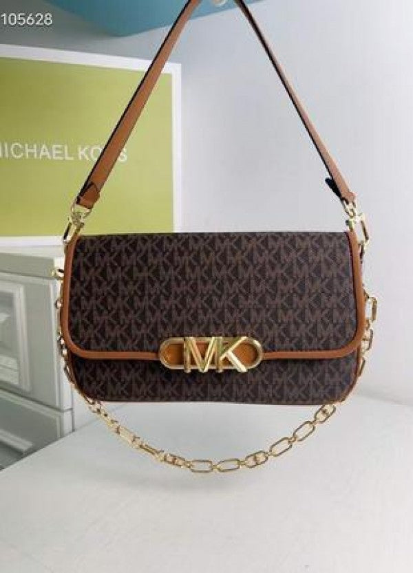 Michael  Kors  Parker  Medium  Logo  Shoulder  Bag  With  Dust  Bag  &  OG  Box  22319  Coffee  Brown