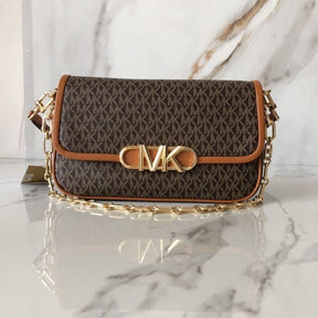 Michael  Kors  Parker  Medium  Logo  Shoulder  Bag  With  Dust  Bag  &  OG  Box  22319  Coffee  Brown