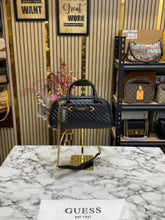 Guess Sela Box Satchel Premium Quality With Dust Bag (Black)