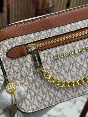 MICHAEL  KORS JET SET CAMERA CROSSBODY WITH SLING WITH OG BOX AND DUST BAG (BEIGE)