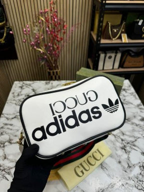 GUCCI  X  ADIDAS  SHOULDER  BAG  WITH  SLING  DUSTBAG  AND  BOX  WHITE