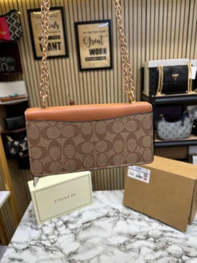 Coach  Eliza  Flap  Crossbody  Bag  With  Double  Og  Box  And  Dust  Bag  (Brown)