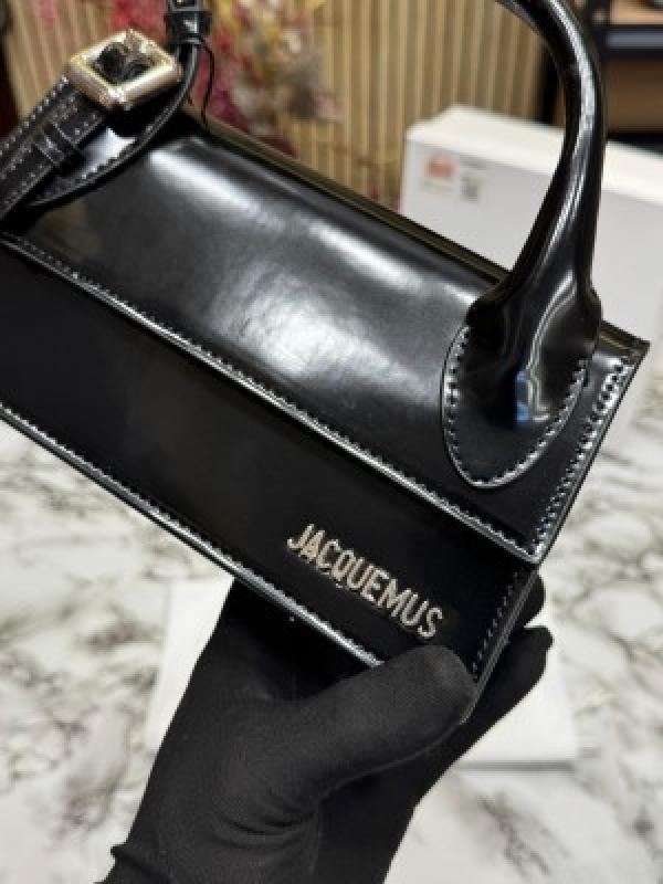 Jacquemus   Le Chiquito Long Boucle Top Handle With Box And Dust Bag (Black)