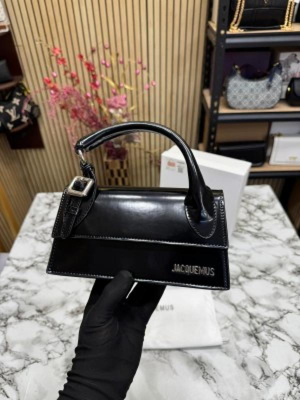 Jacquemus   Le Chiquito Long Boucle Top Handle With Box And Dust Bag (Black)