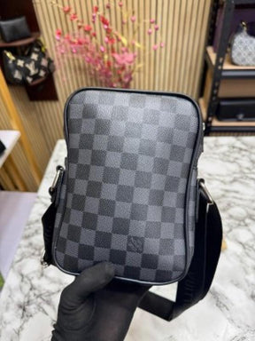 Louis  Vuitton Danube Side Bag Premium Quality With Dust Bag (Black Checks)