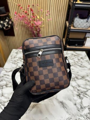 Louis  Vuitton Danube Side Bag Premium Quality With Dust Bag (Brown Checks)