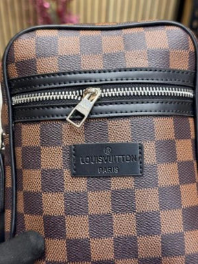 Louis  Vuitton Danube Side Bag Premium Quality With Dust Bag (Brown Checks)