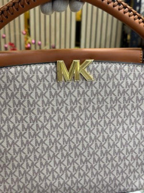 Michael  Kors Karlie Medium Satchel Bag With Dust Bag (Beige)