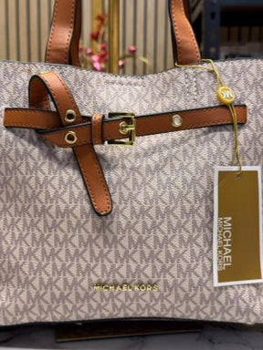 MICHAEL  KORS EMILIA HANDBAG WITH DUST BAG PREMIUM QUALITY (BIEGE)