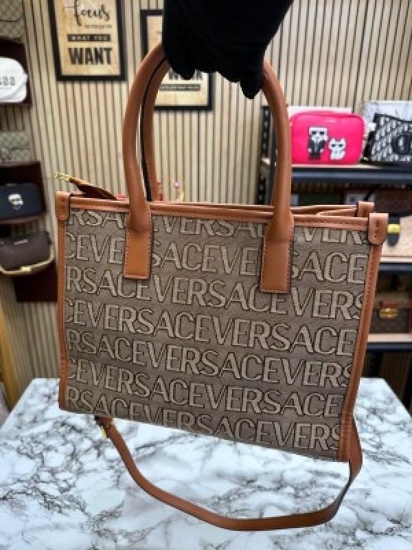 VERSACE LA VACANZA HAND BAG WITH DUST BAG (BROWN)
