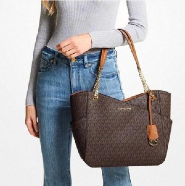 Michael  Kors  Jet  Set  Tote  Travel  Signature  With  Dust  Bag  (100825 Coffee Brown)