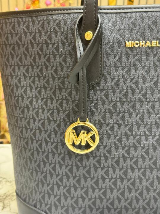 Michael  Kors Eva Tote Bag With Matching Wallet And Dust Bag (Black)
