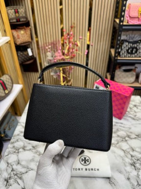 TOR  Y BURCH BRITTEN HANDBAG WITH OG BOX AND DUST BAG AND SLING (BLACK) (S2)