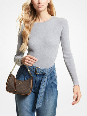 Michalekorsmk jet set charm small logo pochette with og box(22317 coffe)