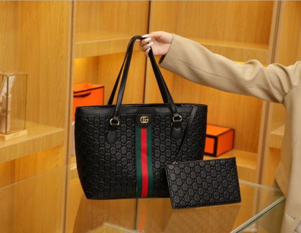 Gucci  Ophidia  tote  bag  with  pouch  &dust  cover(867 black)