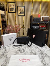 Guess Womens Eco Mietta Flap Shoulder Bag with box and dust bag including carry bag (Black)