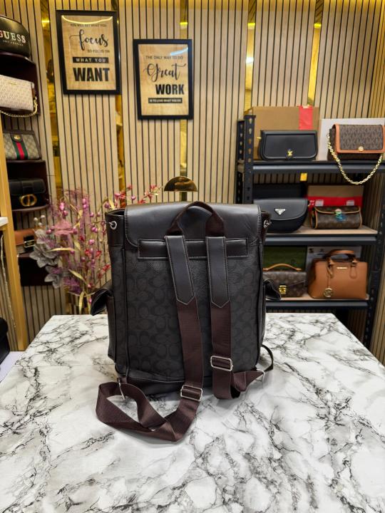 Coac  h Rivington Backpack Colorblock Signature Canvas Premium Quality (Brown)