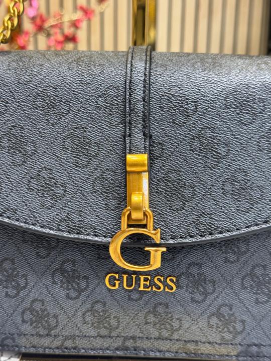 GUESS G JAMES LOGO SHOULDER BAG WITH OG BOX AND DUST BAG PREMIUM QUALITY (BLACK)