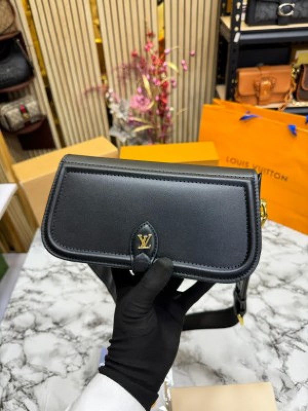 LOUIS  VUITTON OFFICIER POUCH SLING BAG WITH OG DUST BAG & DOUBLE BOX INCLUDING CARRY BAG PREMIUM QUALITY [ BLACK]