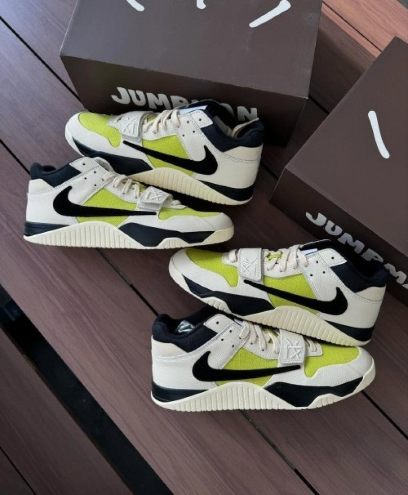 travis scott x jordan jumpman jack trainer bright cactus