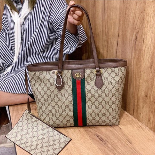 Gucci  Ophidia  tote  bag  with  pouch  &dust  cover(867 brown)