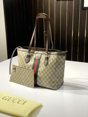 Gucci  Ophidia  tote  bag  with  pouch  &dust  cover(867 brown)
