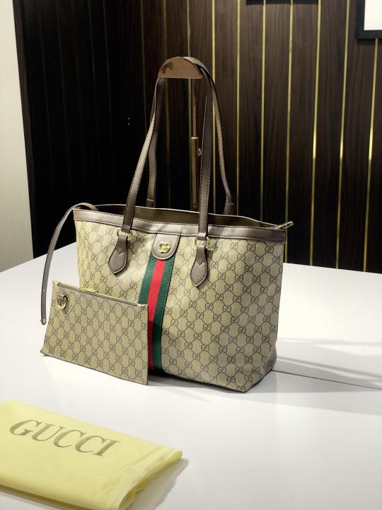 Gucci  Ophidia  tote  bag  with  pouch  &dust  cover(867 brown)
