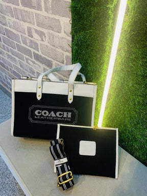 Coach  Field  Tote  30  Authenic  Black  Canvas  With  Pouch  OG  Box  &  Dust  Bag  6739  Black