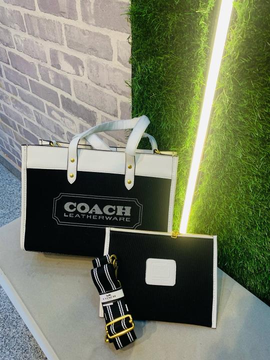 Coach  Field  Tote  30  Authenic  Black  Canvas  With  Pouch  OG  Box  &  Dust  Bag  6739  Black