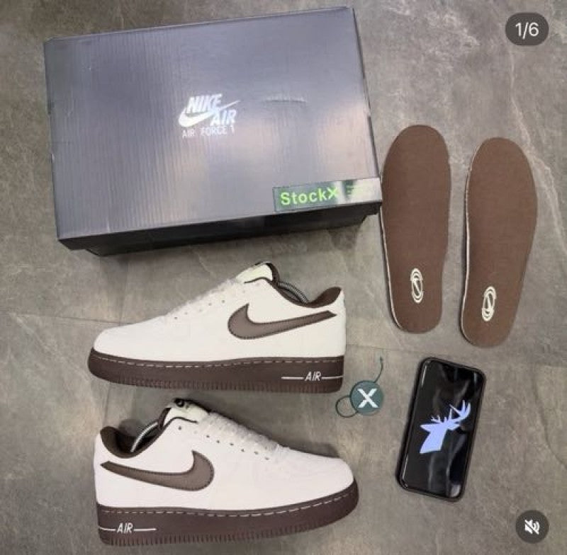 Nik e Air force 1 light orewood brown baroque brown