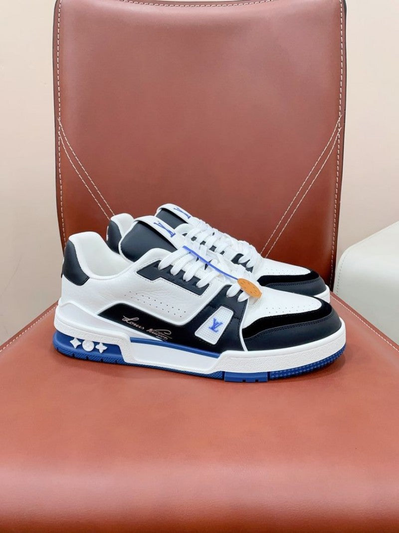 Louis Vuitton Lv Trainer White Blue With All Accessories #174