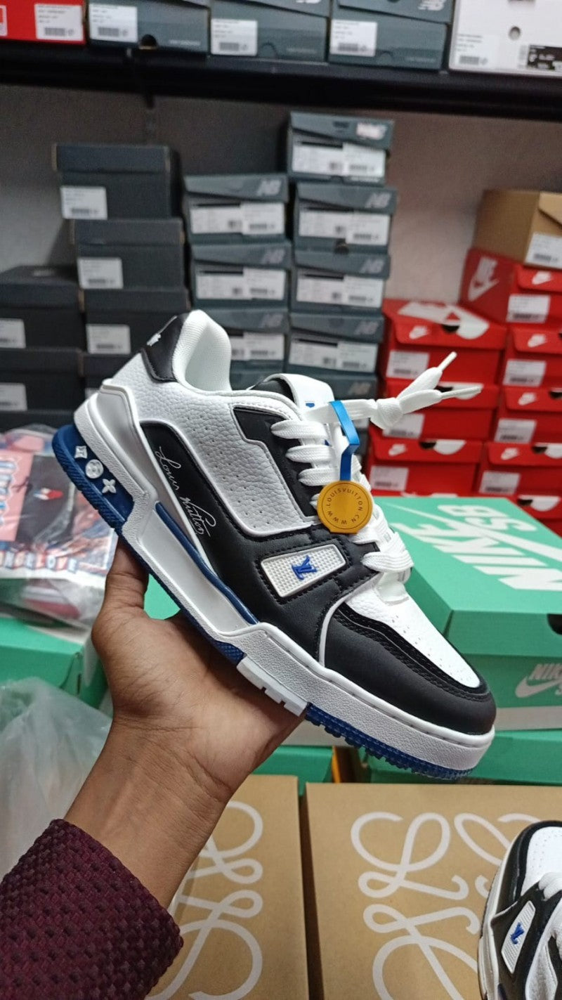 Louis Vuitton Lv Trainer White Blue With All Accessories #174