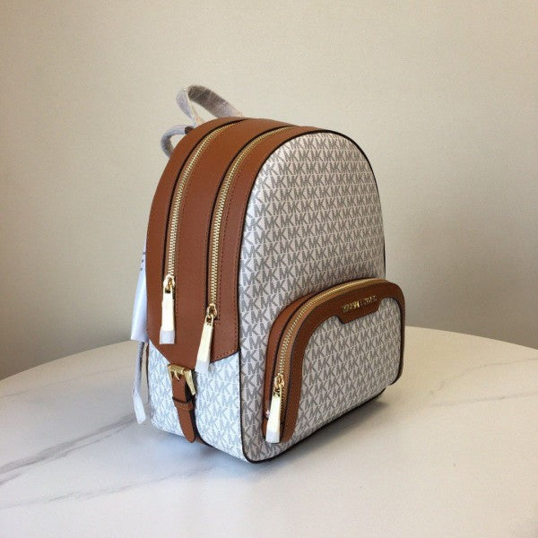 Michael  kors  double  zipper  backpack  with  dust  bag(22M07 biege brown)