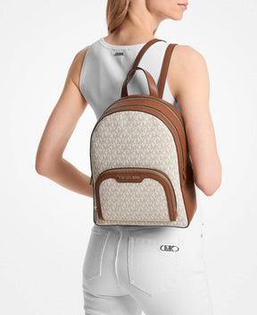 Michael  kors  double  zipper  backpack  with  dust  bag(22M07 biege brown)