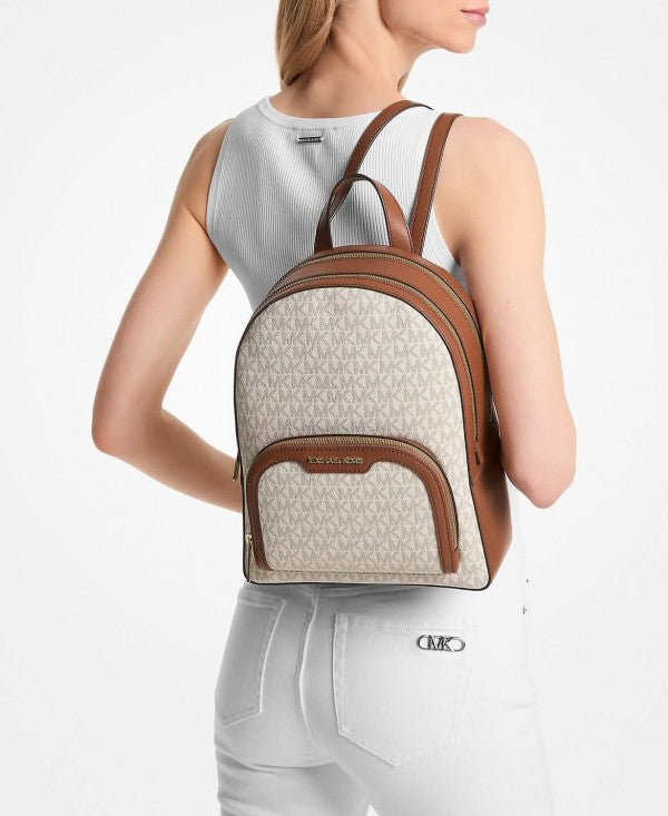 Michael  kors  double  zipper  backpack  with  dust  bag(22M07 biege brown)