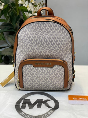 Michael  kors  double  zipper  backpack  with  dust  bag(22M07 biege brown)