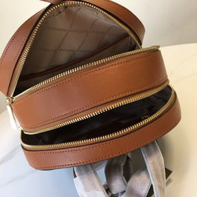 Michael  kors  double  zipper  backpack  with  dust  bag(22M07 biege brown)