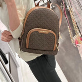 Michael  kors  double  zipper  backpack  with  dust  bag(22M07 coffe brown)