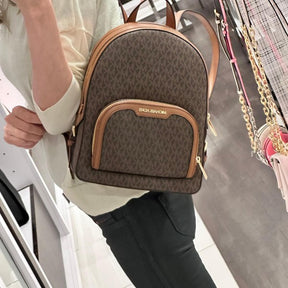 Michael  kors  double  zipper  backpack  with  dust  bag(22M07 coffe brown)