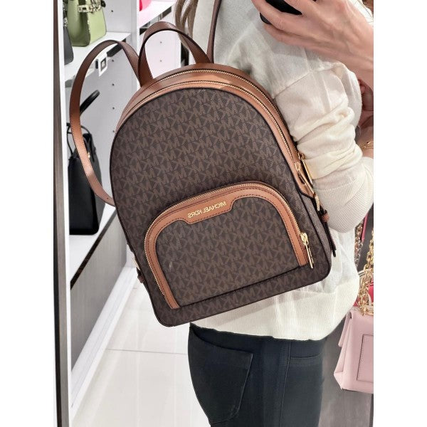 Michael  kors  double  zipper  backpack  with  dust  bag(22M07 coffe brown)