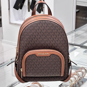 Michael  kors  double  zipper  backpack  with  dust  bag(22M07 coffe brown)