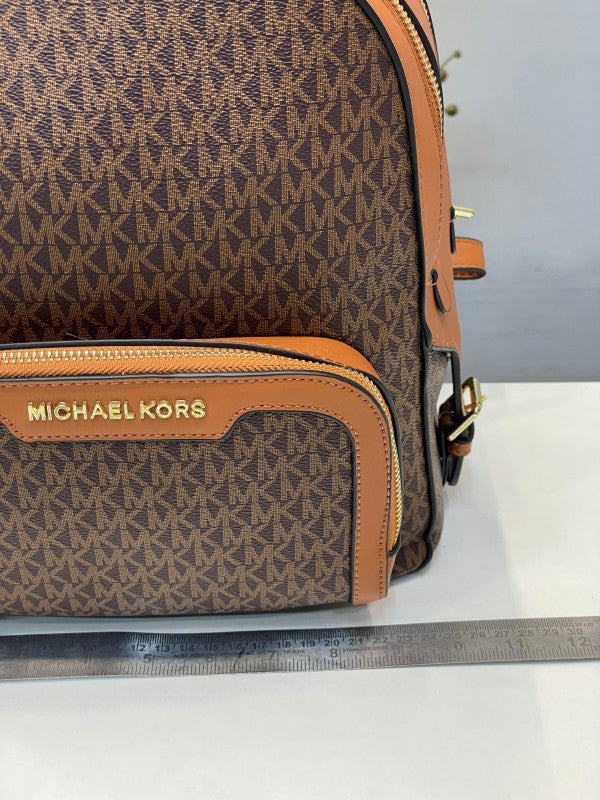 Michael  kors  double  zipper  backpack  with  dust  bag(22M07 coffe brown)