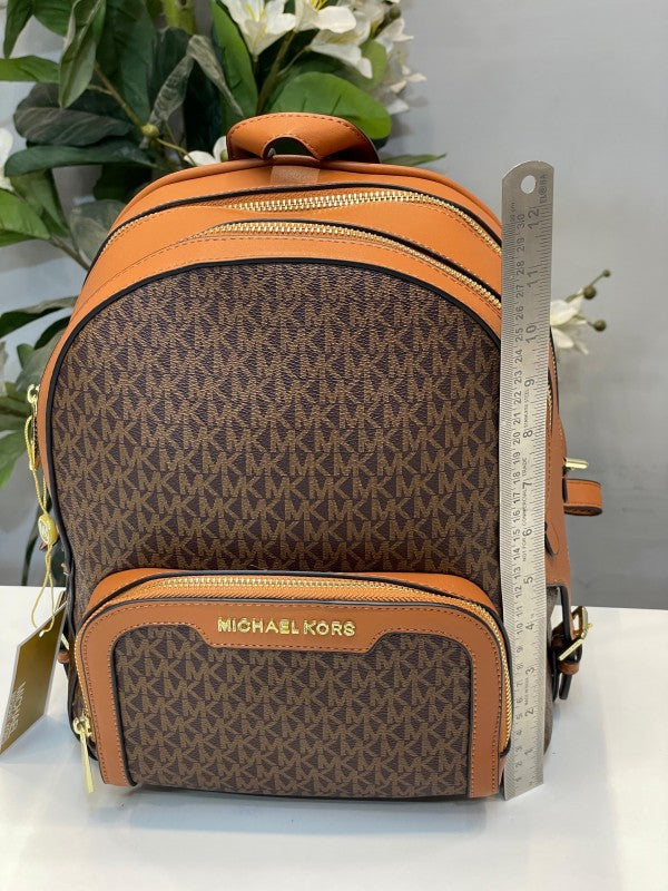 Michael  kors  double  zipper  backpack  with  dust  bag(22M07 coffe brown)